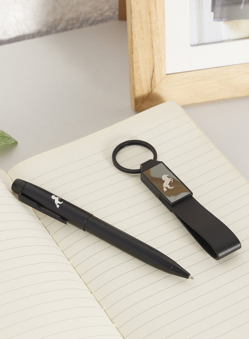 Robert Wood Genuine Leather Card Holder & Key Ring & Pen Gift Set - Image 4